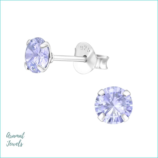 Oorbellen | Ronde Kinder Oorbellen 925 Zilver Kristal |