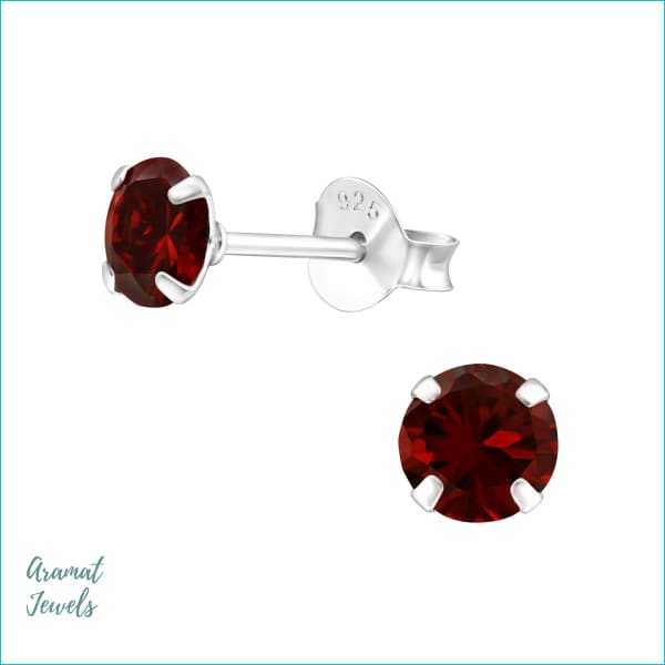 Oorbellen | Ronde Kinder Oorbellen 925 Zilver Kristal |