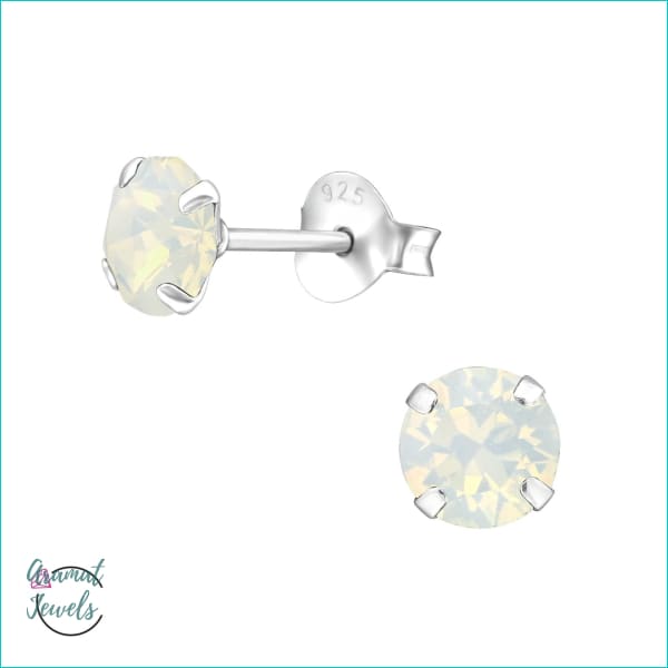 Oorbellen | Ronde Kinder Oorbellen 925 Zilver Kristal |