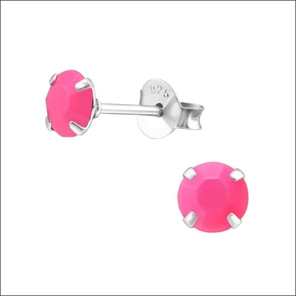 Oorbellen | Ronde Kinder Oorbellen 925 Zilver Kristal |