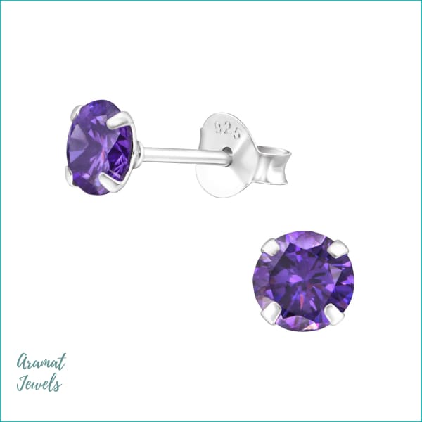 Oorbellen | Ronde Kinder Oorbellen 925 Zilver Kristal |