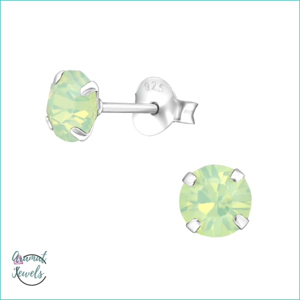 Oorbellen | Ronde Kinder Oorbellen 925 Zilver Kristal |