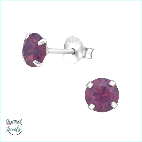 Oorbellen | Ronde Kinder Oorbellen 925 Zilver Kristal |