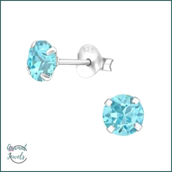 Oorbellen | Ronde Kinder Oorbellen 925 Zilver Kristal |