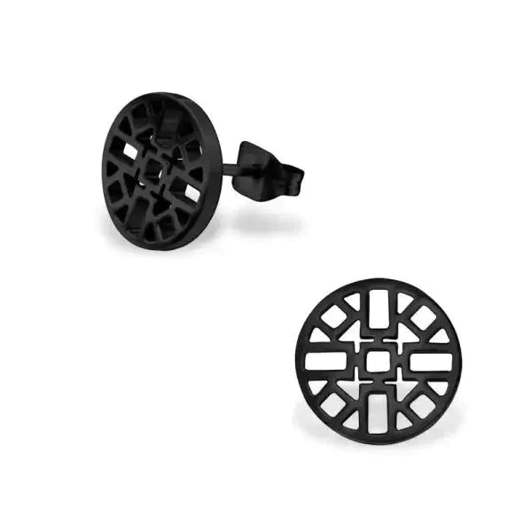 Ronde Oorbellen Zweerknopjes Azteken 10mm Zwart 10mm 8720157027645 alles Aramat Jewels chirurgisch staal dames Geen edelsteen Geen hanger Geen oormodel kinderen Meerdere kleuren Nieuw oor3303-31502 oorbellen PVD rosékleurig Soort sieraad_Oorbellen Staal Volwassenen zilverkleurig zonder steen Zonder_steen Zwart zweerknopjes