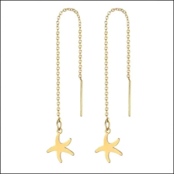 Stalen Goudkleurige Doortrek Oorbellen Met Kettinkje 10mm 2 hartjes 8720157038504 9cm alles Aramat Jewels chirurgisch staal cirkel cirkel met kruisje dames doortrekoorbellen fgift Geen edelsteen Geen hanger Geen oormodel Geen steen gepolijst goudkleurig Hamsa Hand hart Hartje Kroon Meerdere Varianten met ketting Met_ketting Nieuw oorbellen PVD Sleutel Staal Volwassenen Zeester Zonder_steen zweerknopjes