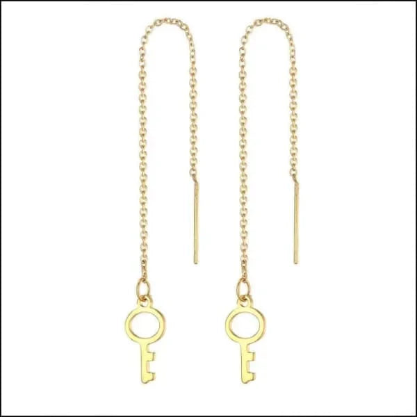 Stalen Goudkleurige Doortrek Oorbellen Met Kettinkje 10mm 2 hartjes 8720157038504 9cm alles Aramat Jewels chirurgisch staal cirkel cirkel met kruisje dames doortrekoorbellen fgift Geen edelsteen Geen hanger Geen oormodel Geen steen gepolijst goudkleurig Hamsa Hand hart Hartje Kroon Meerdere Varianten met ketting Met_ketting Nieuw oorbellen PVD Sleutel Staal Volwassenen Zeester Zonder_steen zweerknopjes