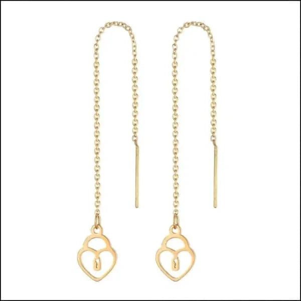 Stalen Goudkleurige Doortrek Oorbellen Met Kettinkje Hartje 10mm 2 hartjes 8720157038504 9cm alles Aramat Jewels chirurgisch staal cirkel cirkel met kruisje dames doortrekoorbellen fgift Geen edelsteen Geen hanger Geen oormodel Geen steen gepolijst goudkleurig Hamsa Hand hart Hartje Kroon Meerdere Varianten met ketting Met_ketting Nieuw oorbellen PVD Sleutel Staal Volwassenen Zeester Zonder_steen zweerknopjes