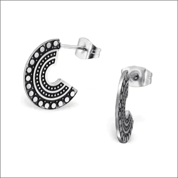 Stalen Hoepel Oorstekers- 15mm 8720157010142 alles Aramat Jewels bali chirurgisch staal dames Geen hanger Geen oormodel geoxideerd Kleur_Zwart oorbellen PVD Soort sieraad_Oorbellen Staal Volwassenen zilverkleurig zwart zweerknopjes