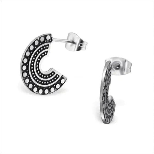 Stalen Hoepel Oorstekers- 15mm 8720157010142 alles Aramat Jewels bali chirurgisch staal dames Geen hanger Geen oormodel geoxideerd Kleur_Zwart oorbellen PVD Soort sieraad_Oorbellen Staal Volwassenen zilverkleurig zwart zweerknopjes