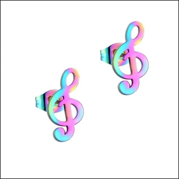 Stalen Oorbellen Muziek - Muzieksleutel-Multikleur-11mm 4mm 7mm 8720157035558 8mm 9mm alles Apparel & Accessories > Jewelry > Earrings Aramat Jewels chirurgisch staal dames fgift Geen edelsteen Geen oormodel Geen steen gepolijst goudkleurig heren kinderen Kleur_Goudkleurig Meerdere kleuren Meerdere Varianten Multikleur muziek oor1699 oorbellen PVD regenboog Staal uniseks unisex zilverkleurig zonder hanger Zonder_hanger Zonder_steen zweerknopjes