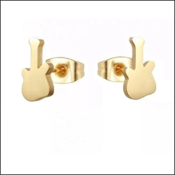 Stalen Oorbellen Muziek - Gitaar-Goudkleur-10x5mm 4mm 7mm 8720157035558 8mm 9mm alles Apparel & Accessories > Jewelry > Earrings Aramat Jewels chirurgisch staal dames fgift Geen edelsteen Geen oormodel Geen steen gepolijst goudkleurig heren kinderen Kleur_Goudkleurig Meerdere kleuren Meerdere Varianten Multikleur muziek oor1699 oorbellen PVD regenboog Staal uniseks unisex zilverkleurig zonder hanger Zonder_hanger Zonder_steen zweerknopjes