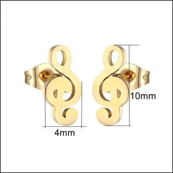 Stalen Oorbellen Muziek - Muzieksleutel-Goudkleur-10x4mm 4mm 7mm 8720157035558 8mm 9mm alles Apparel & Accessories > Jewelry > Earrings Aramat Jewels chirurgisch staal dames fgift Geen edelsteen Geen oormodel Geen steen gepolijst goudkleurig heren kinderen Kleur_Goudkleurig Meerdere kleuren Meerdere Varianten Multikleur muziek oor1699 oorbellen PVD regenboog Staal uniseks unisex zilverkleurig zonder hanger Zonder_hanger Zonder_steen zweerknopjes