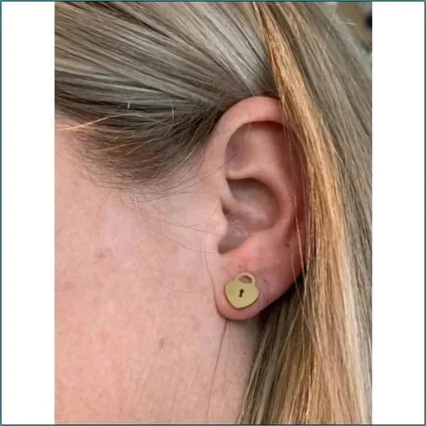 Stalen Oorbellen Sleutel- 12mm 6mm alles chirurgisch staal dames Geen hanger Geen oormodel Geen_Parel goudkleurig hart Meerdere Varianten oorbellen PVD Sleutel Staal Volwassenen zilverkleurig zweerknopjes