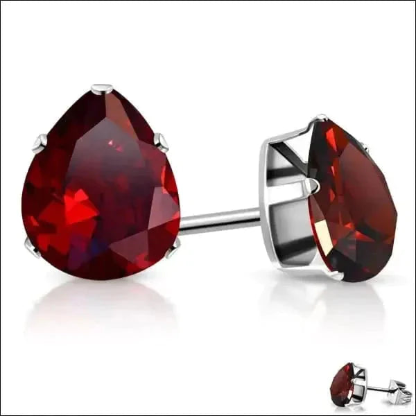 Stalen Zirkonia Oorbellen Druppel Rood 4mm 5mm 5x3mm / Paars 5x3mm / Rood 5x3mm / Roze 5x3mm / Transparant 6mm 6x4mm / Rood 6x4mm / Roze 6x4mm / Transparant 6x4mm / Zwart 7mm 7x5mm / Paars 7x5mm / Rood 7x5mm / Roze 7x5mm / Transparant 8x6mm / Transparant alles Aramat Jewels chirurgisch staal dames druppel Geen hanger kinderen Meerdere kleuren Meerdere Maten Met_steen oorbellen oormodel paars PVD roze Staal transparant Volwassenen zilverkleurig zirkonia zwart zweerknopjes