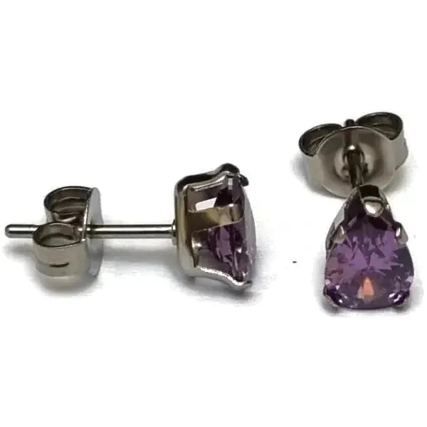 Stalen Zirkonia Oorbellen Druppel 7x5mm Paars 4mm 5mm 5x3mm / Paars 5x3mm / Rood 5x3mm / Roze 5x3mm / Transparant 6mm 6x4mm / Rood 6x4mm / Roze 6x4mm / Transparant 6x4mm / Zwart 7mm 7x5mm / Paars 7x5mm / Rood 7x5mm / Roze 7x5mm / Transparant 8x6mm / Transparant alles Aramat Jewels chirurgisch staal dames druppel Geen hanger kinderen Meerdere kleuren Meerdere Maten Met_steen oorbellen oormodel paars PVD roze Staal transparant Volwassenen zilverkleurig zirkonia zwart zweerknopjes