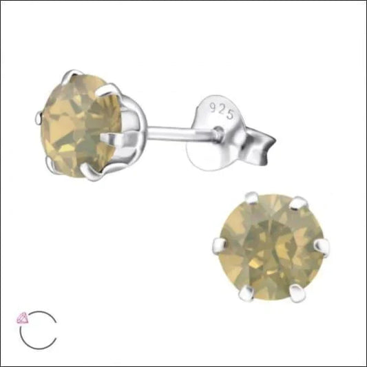 Zilveren Oorbellen 6mm Opaal Zand Kristal 6mm 8720157098911 alles Aramat Jewels bruin dames Geen hanger Geen oormodel heren kinderen kristal Met_steen oor716 oorbellen opaal rond Soort sieraad_Oorbellen Volwassenen