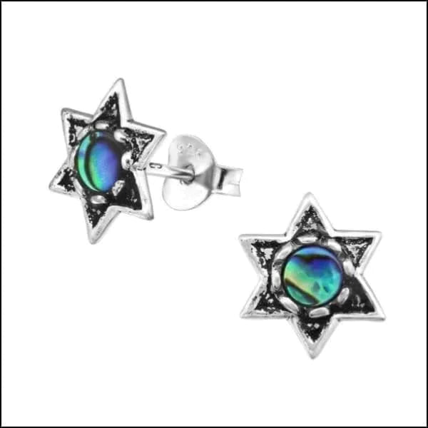 Zilveren Abalone Oorbellen- Ster-Abalone-10x9mm 10mm 8mm Abalone Abalone groen Abalone paars Abalone roze alles Aramat Jewels bali blauw dames Donker blauw donker_blauw druppel elf925 Geen oormodel Geen_Parel geoxideerd groen Meerdere kleuren Meerdere Maten Meerdere Varianten Nieuw oorbellen paars rond roze schelp silver Volwassenen zilver zonder hanger Zonder_hanger