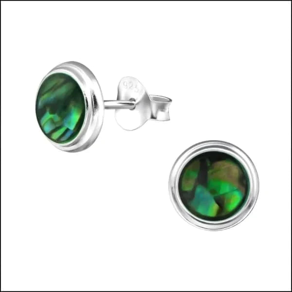 Zilveren Abalone Oorbellen- Rond-Groen Abalone-8mm 10mm 8mm Abalone Abalone groen Abalone paars Abalone roze alles Aramat Jewels bali blauw dames Donker blauw donker_blauw druppel elf925 Geen oormodel Geen_Parel geoxideerd groen Meerdere kleuren Meerdere Maten Meerdere Varianten Nieuw oorbellen paars rond roze schelp silver Volwassenen zilver zonder hanger Zonder_hanger