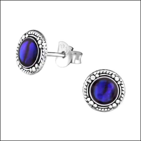 Zilveren Abalone Oorbellen- Rond-Abalone Paars-8mm 10mm 8mm Abalone Abalone groen Abalone paars Abalone roze alles Aramat Jewels bali blauw dames Donker blauw donker_blauw druppel elf925 Geen oormodel Geen_Parel geoxideerd groen Meerdere kleuren Meerdere Maten Meerdere Varianten Nieuw oorbellen paars rond roze schelp silver Volwassenen zilver zonder hanger Zonder_hanger