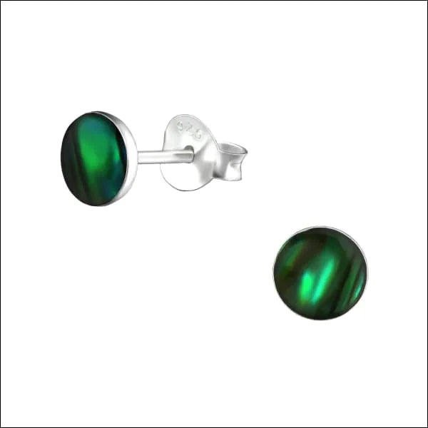 Zilveren Abalone Oorbellen- Rond-Abalone Groen-5.5mm 10mm 8mm Abalone Abalone groen Abalone paars Abalone roze alles Aramat Jewels bali blauw dames Donker blauw donker_blauw druppel elf925 Geen oormodel Geen_Parel geoxideerd groen Meerdere kleuren Meerdere Maten Meerdere Varianten Nieuw oorbellen paars rond roze schelp silver Volwassenen zilver zonder hanger Zonder_hanger