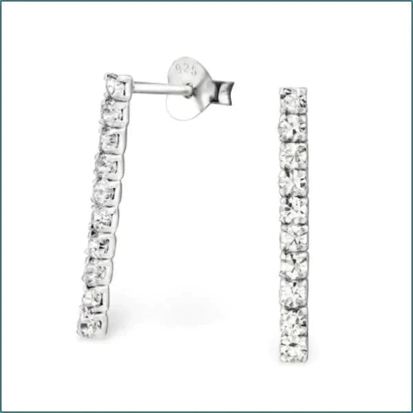 Zilveren Oorbellen Bar Zirkonia-18x2mm 10 x 1 mm 10mm 13 x 1 mm 1mm 8720157094012 alles Aramat Jewels bar dames elf925 Geen edelsteen Geen hanger Geen oormodel Geen steen Geen_Parel geometrisch Meerdere Maten Meerdere Varianten Nieuw oor1084-26076 oorbellen silver Volwassenen zilver Zonder_hanger