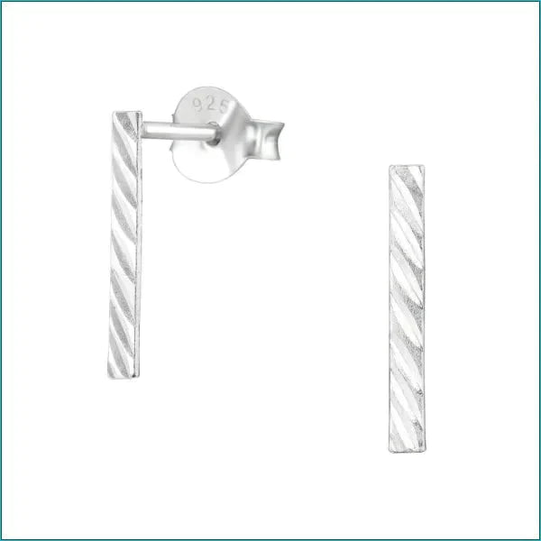 Zilveren Oorbellen Bar Gestreept-12x2mm 10 x 1 mm 10mm 13 x 1 mm 1mm 8720157094012 alles Aramat Jewels bar dames elf925 Geen edelsteen Geen hanger Geen oormodel Geen steen Geen_Parel geometrisch Meerdere Maten Meerdere Varianten Nieuw oor1084-26076 oorbellen silver Volwassenen zilver Zonder_hanger