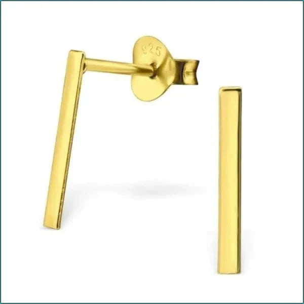 Zilveren Oorbellen Bar Goudkleur-12x2mm 10 x 1 mm 10mm 13 x 1 mm 1mm 8720157094012 alles Aramat Jewels bar dames elf925 Geen edelsteen Geen hanger Geen oormodel Geen steen Geen_Parel geometrisch Meerdere Maten Meerdere Varianten Nieuw oor1084-26076 oorbellen silver Volwassenen zilver Zonder_hanger
