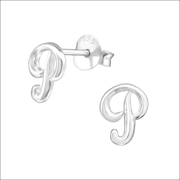 Zilveren Initiaal Oorbellen Letter - P-8x6mm 3mm 5mm 8720157048701 alles Aramat Jewels ® dames elf925 Geen hanger Geen oormodel Geen_Parel Geen_steen kinderen let-B letter Meerdere Maten Meerdere Varianten oorbellen silver zilver Zonder_hanger Zonder_steen