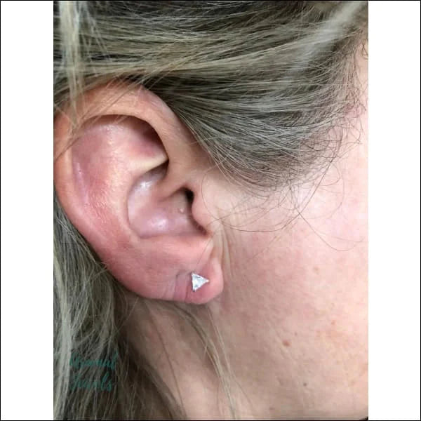 Zilveren Kristal Oorbellen Driehoek - 4mm 4mm / Rood 4mm / Roze 4mm / Transparant 4mm / Zwart alles dames driehoek elf925 Geen hanger Geen oormodel heren kinderen kristal Meerdere kleuren Met_steen oorbellen rood roze silver transparant Volwassenen zilver zonder hanger Zonder_hanger zwart
