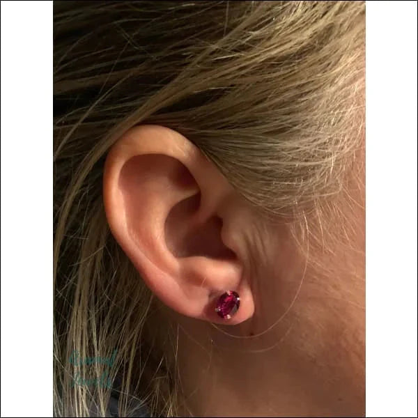 Zilveren Kristallen Oorbellen Ovaal 4mm 6mm 8mm alles aqua blauw dames Donker_roze elf925 Geen hanger Geen oormodel groen kinderen kristal Licht_blauw Meerdere kleuren Meerdere Maten Met_steen Nieuw oorbellen ovaal roze silver zilver