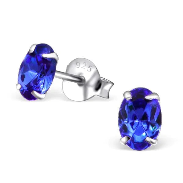 Zilveren Kristallen Oorbellen Ovaal 6x4mm Blauw 4mm 6mm 8mm alles aqua blauw dames Donker_roze elf925 Geen hanger Geen oormodel groen kinderen kristal Licht_blauw Meerdere kleuren Meerdere Maten Met_steen Nieuw oorbellen ovaal roze silver zilver
