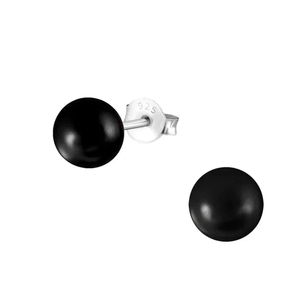 Zilveren Parel Oorbellen 6mm Zwart 6mm alles Aramat Jewels dames elf925 Geen hanger Geen oormodel kinderen Licht Roze oorbellen oranje parel rond roze silver Volwassenen Wit zilver zwart
