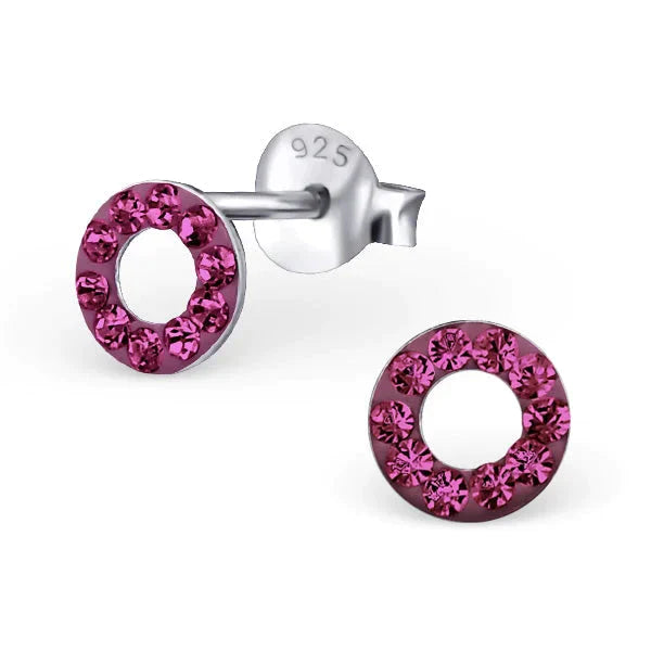 Zilveren Ronde Oorbellen Cirkel Kristal 5mm Fuchsia Roze 5mm alles Aramat Jewels blauw dames elf925 Fuchsia Roze Geen oormodel Geen_Parel geometrisch kinderen kristal Licht oranje Licht roze licht_roze Meerdere kleuren Met_steen Nieuw oorbellen oranje paars rond roze silver transparant Zee_blauw Zeeblauw zilver Zonder_hanger