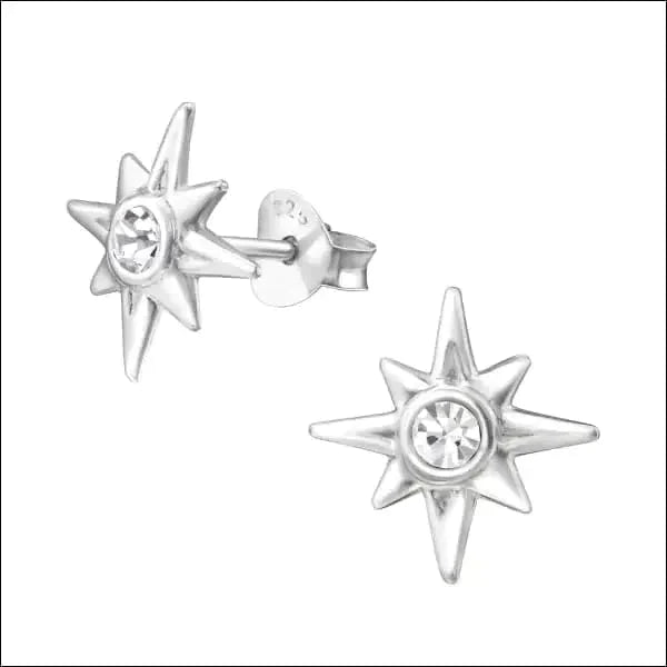 Zilveren Ster Oorbellen Kristal- Transparant-11mm 5mm 8720157002185 alles Aramat Jewels dames elf925 Geen hanger Geen oormodel kinderen kristal Met_steen oor733 oorbellen plastick silver Soort sieraad_Oorbellen ster transparant Volwassenen zilver