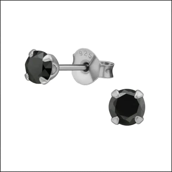Zilveren Zirkonia Oorbellen 4mm Black Gun Plating Zwart 4mm 8720157045953 alles Aramat Jewels Black diamond dames elf925 Geen hanger Geen oormodel Geen_Parel geometrisch grijs heren kinderen Meerdere kleuren Met_steen Nieuw oor130-35796 oorbellen Plating (gouden of zilveren laagje) rond silver unisex zilver zirkonia Zonder_hanger zwart