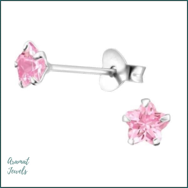 Oorbellen | Zilveren Zirkonia Oorbellen Bloem 4mm |