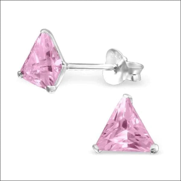 Zilveren Zirkonia Oorbellen Driehoek- 6mm Roze 5mm 5mm / Transparant 6mm 6mm / Rood 6mm / Roze 6mm / Transparant 6mm / Zwart 7mm 7mm / Transparant alles dames driehoek elf925 Geen hanger Geen oormodel heren kinderen Meerdere kleuren Meerdere Maten Met_steen Nieuw oorbellen rood roze silver Volwassenen zilver zirkonia zwart