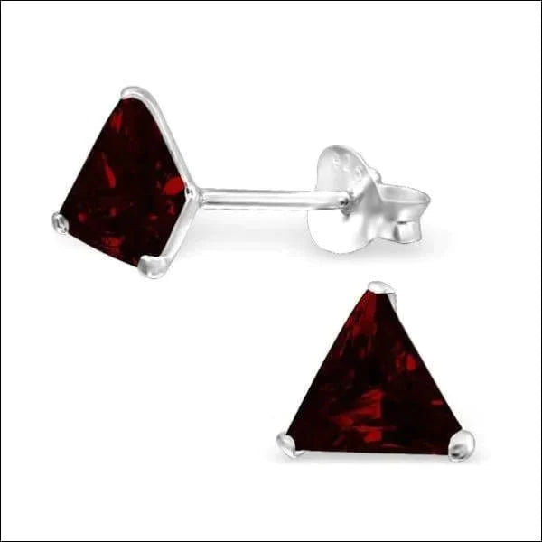 Zilveren Zirkonia Oorbellen Driehoek- 6mm Rood 5mm 5mm / Transparant 6mm 6mm / Rood 6mm / Roze 6mm / Transparant 6mm / Zwart 7mm 7mm / Transparant alles dames driehoek elf925 Geen hanger Geen oormodel heren kinderen Meerdere kleuren Meerdere Maten Met_steen Nieuw oorbellen rood roze silver Volwassenen zilver zirkonia zwart