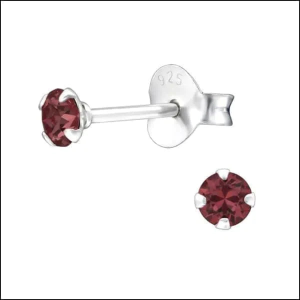 Zilveren Zirkonia Oorbellen Rond-meerdere Maten En Kleurtjes 3mm Rhodoliet 3mm 5mm 6mm 8720157033103 alles Aramat Jewels blauw dames elf925 Geen hanger Geen oormodel goudkleurig groen heren kinderen Meerdere kleuren Meerdere Maten Met_steen Nieuw oorbellen rond rood roze silver transparant zilver zirkonia zwart