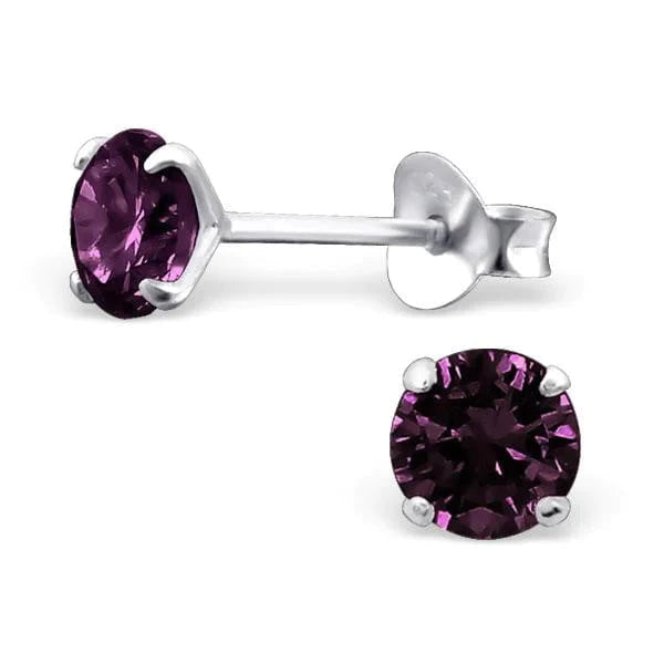 Zilveren Zirkonia Oorbellen Rond-meerdere Maten En Kleurtjes 5mm Purple 3mm 5mm 6mm 8720157033103 alles Aramat Jewels blauw dames elf925 Geen hanger Geen oormodel goudkleurig groen heren kinderen Meerdere kleuren Meerdere Maten Met_steen Nieuw oorbellen rond rood roze silver transparant zilver zirkonia zwart