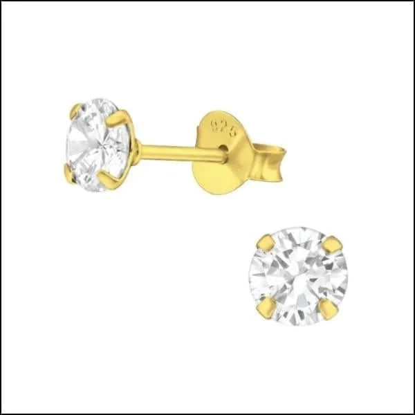 Zilveren Zirkonia Oorbellen Rond-meerdere Maten En Kleurtjes 5mm Goudkleur/Transparant 3mm 5mm 6mm 8720157033103 alles Aramat Jewels blauw dames elf925 Geen hanger Geen oormodel goudkleurig groen heren kinderen Meerdere kleuren Meerdere Maten Met_steen Nieuw oorbellen rond rood roze silver transparant zilver zirkonia zwart