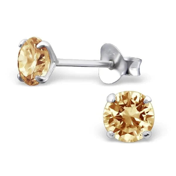 Zilveren Zirkonia Oorbellen Rond-meerdere Maten En Kleurtjes 5mm Champagne 3mm 5mm 6mm 8720157033103 alles Aramat Jewels blauw dames elf925 Geen hanger Geen oormodel goudkleurig groen heren kinderen Meerdere kleuren Meerdere Maten Met_steen Nieuw oorbellen rond rood roze silver transparant zilver zirkonia zwart