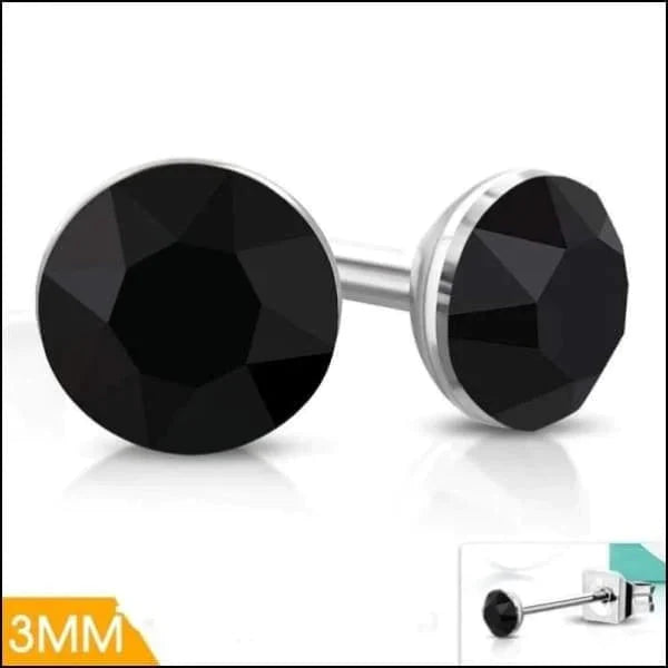 Oorbellen | Zweerknopjes Stalen Kristal Rond Vanaf 3mm