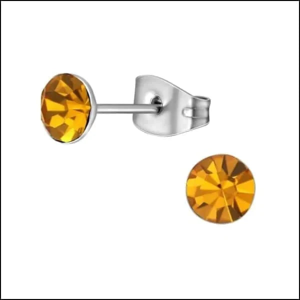 Oorbellen | Zweerknopjes Stalen Kristal Rond Vanaf 3mm