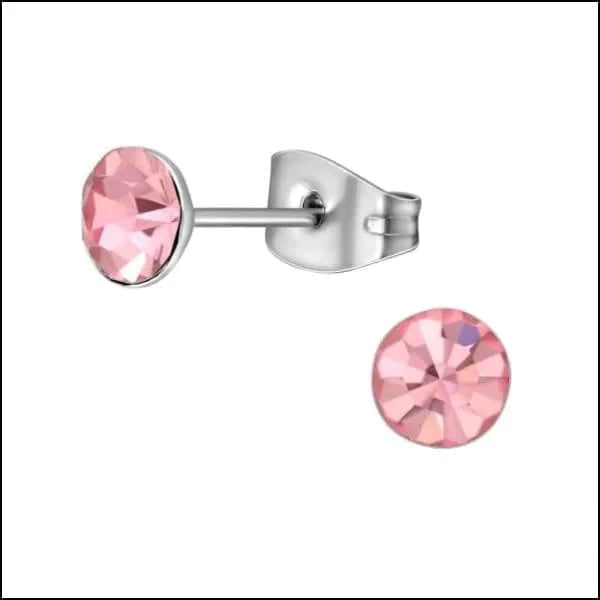 Oorbellen | Zweerknopjes Stalen Kristal Rond Vanaf 3mm