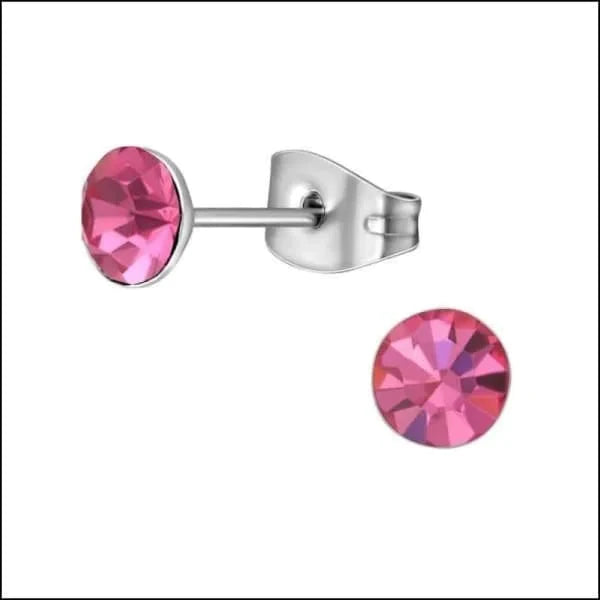 Oorbellen | Zweerknopjes Stalen Kristal Rond Vanaf 3mm