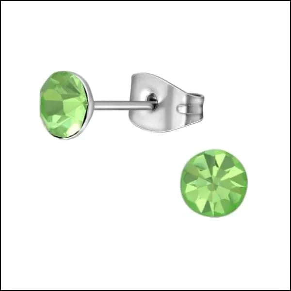 Oorbellen | Zweerknopjes Stalen Kristal Rond Vanaf 3mm