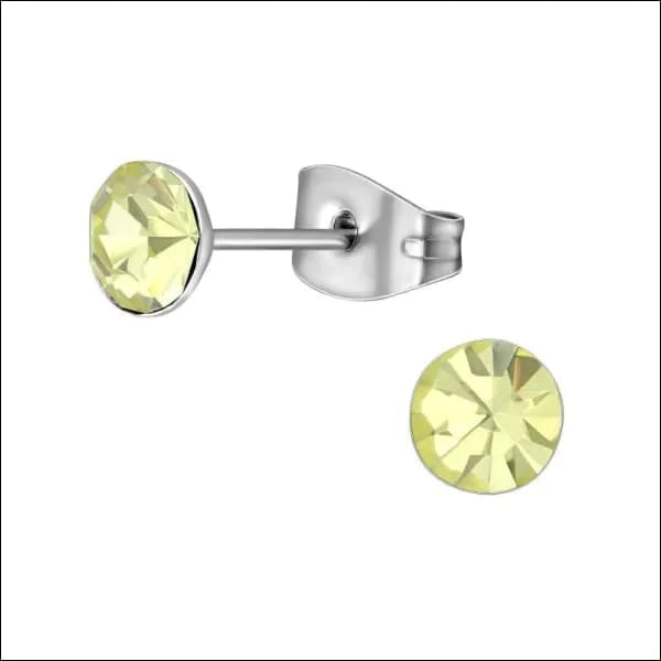 Oorbellen | Zweerknopjes Stalen Kristal Rond Vanaf 3mm