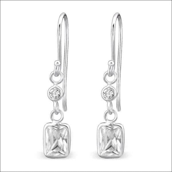 Oorhangers Met Bedel 925 Zilver Zirkonia Rechthoek 6mm x 15mm alles dames elf925 Geen hanger Geen oormodel Geen_Parel kinderen Met_steen oorbellen oorhangers plastick rechthoek silver transparant Volwassenen zilver zirkonia